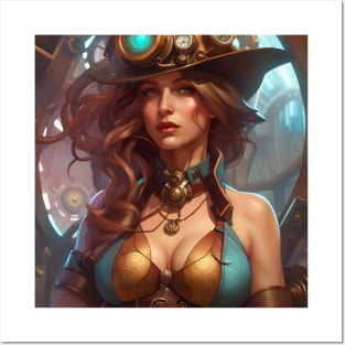 Beautiful Steampunk Lady Posters and Art